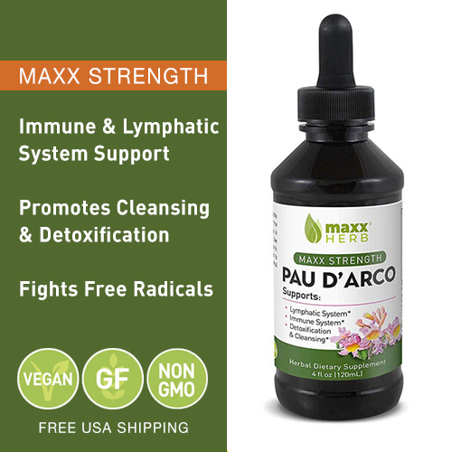 Pau D’ Arco supports the immune system. – Pau D Arco Maxx Strength herbal dietary supplement. Maxx Herb dietary herbal supplement products.