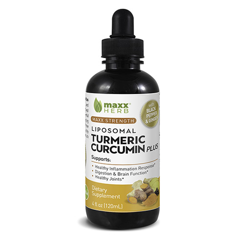 Liposomal Turmeric Curcumin Plus Extract with Ginger & Pepper for healthy joints, & inflammation response.