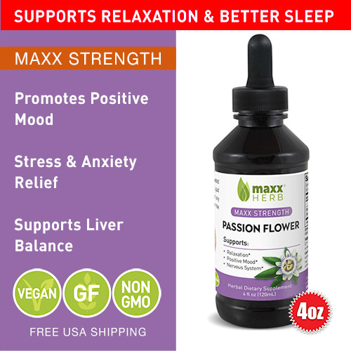 Passion Flower liquid extract is a natural herbal sleep aid remedy and supports relaxation.